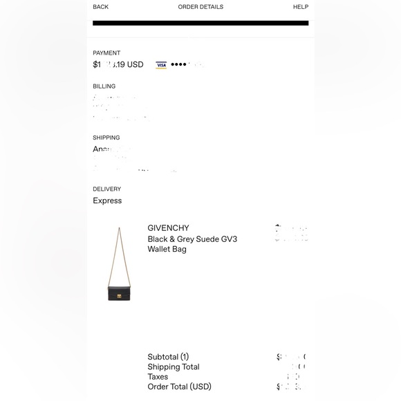 Givenchy GV3 Wallet on a Chain Crossbody Purse Clutch Black Leather and Suede - Picture 8 of 8